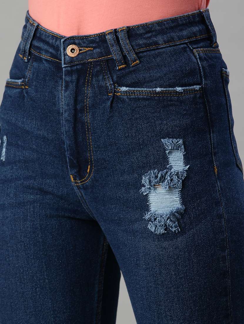 women's distress slim fit jeans - 18285656 - Standard Image - 5