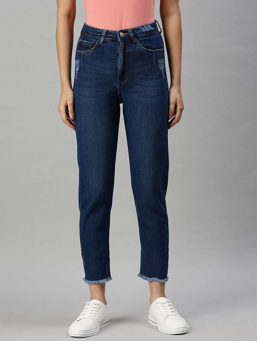 women's plain mom fit jeans