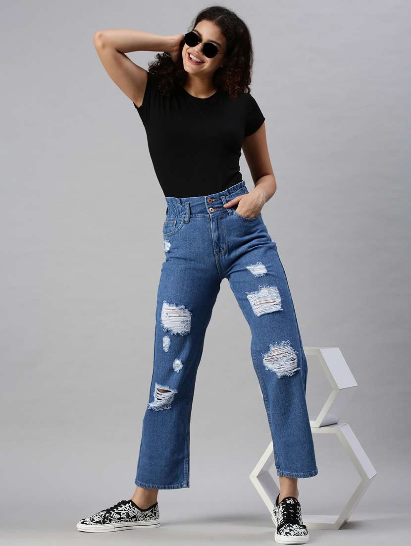 high rise stone washed jean - 18285665 -  Standard Image - 3