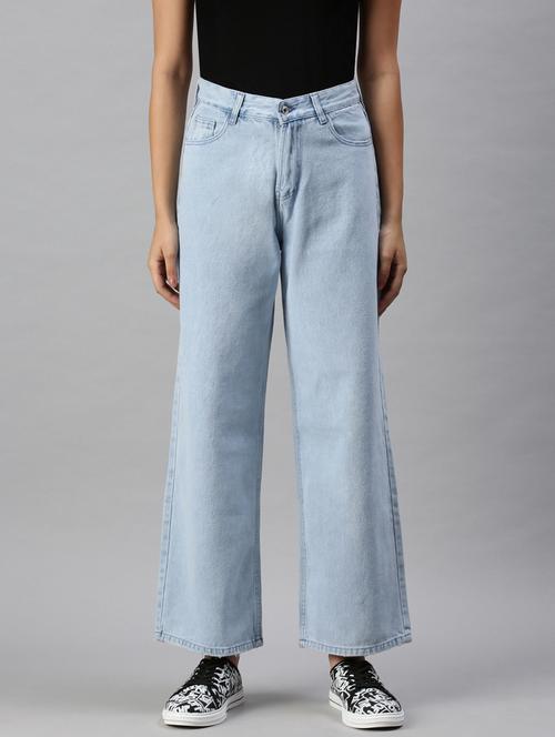 women's plain wide leg jeans - 18285681 -  Standard Image - 0