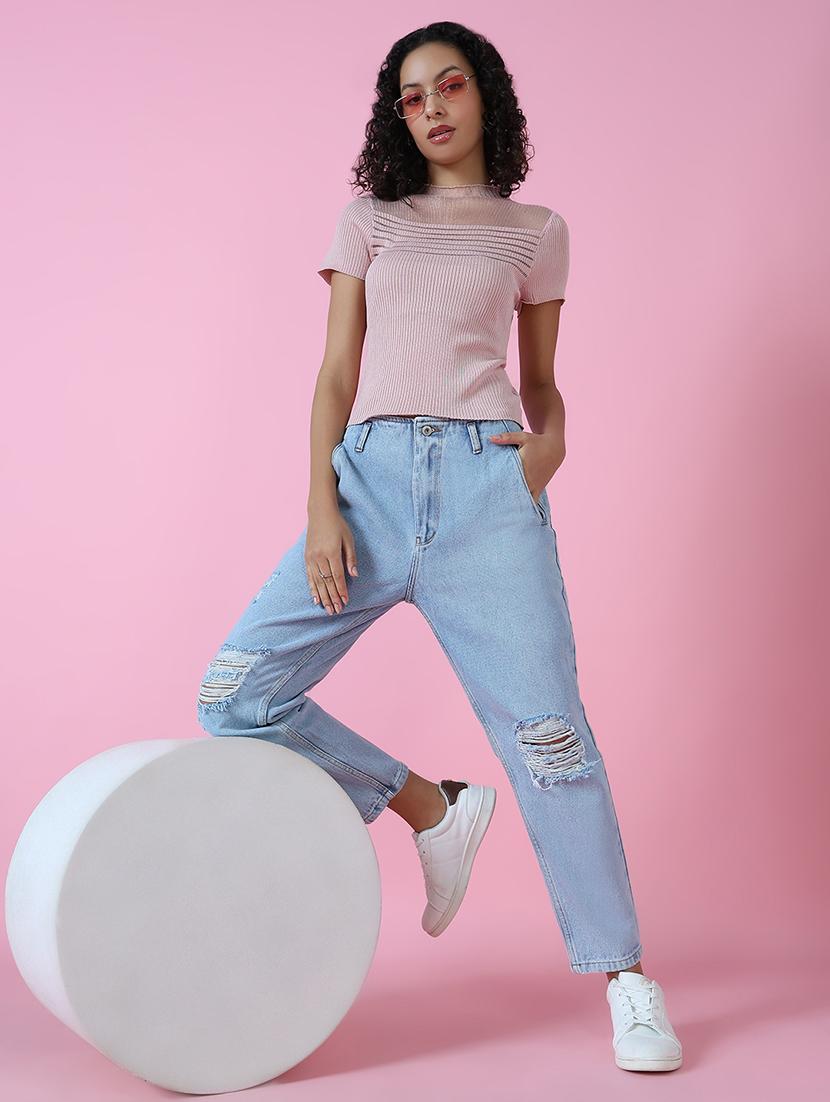 women's distress slim fit jeans - 18285682 - Standard Image - 3