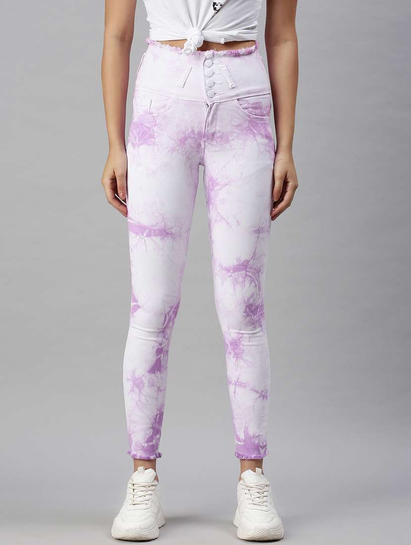 women's tie & dye skinny fit jeans