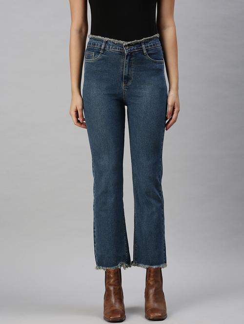 high rise stone washed denim jean - 18285703 - Standard Image - 0