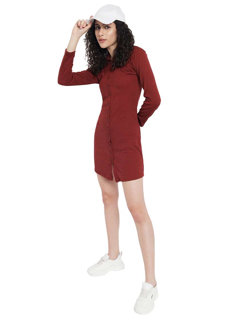 women solid bodycon dress - 18285922 - Standard Image - 3