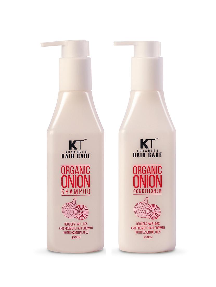 kt advanced haircare organic onion onion shampoo and conditioner 250ml each (pack of 2)