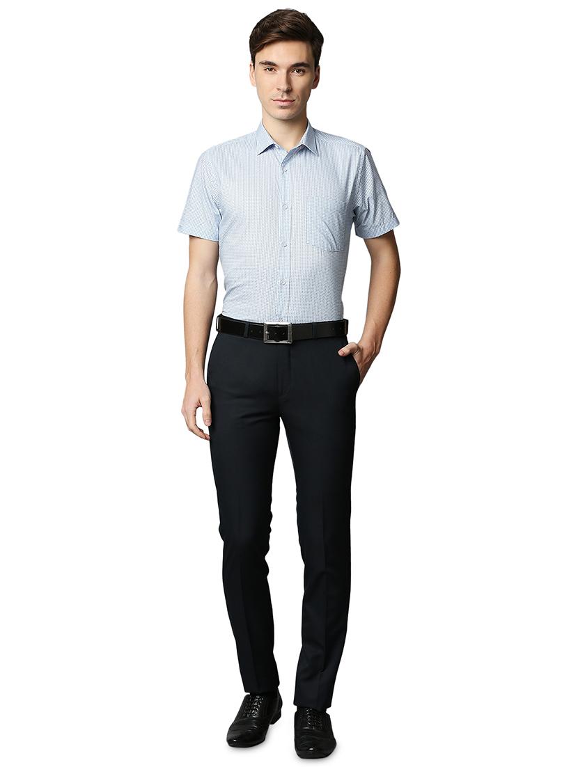 dark-blue solid formal trouser - 18286595 - Standard Image - 3