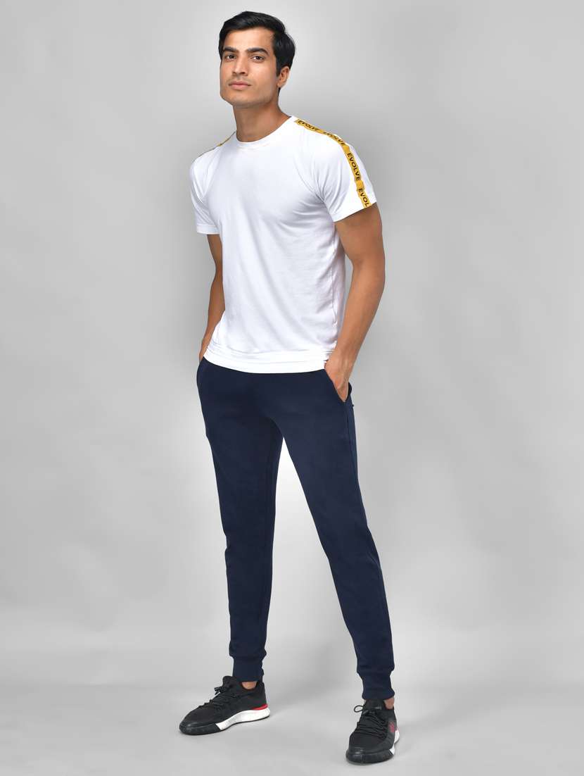 navy blue solid jogger - 18286778 -  Standard Image - 3
