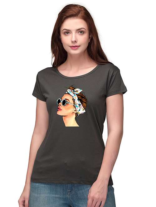 short-sleeved chest printed tee - 18286880 - Standard Image - 0