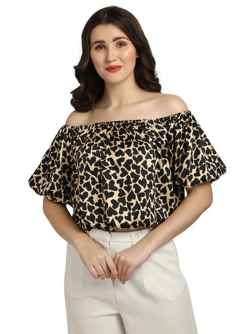 women's crop off shoulder top - 18286977 - Standard Image - 0