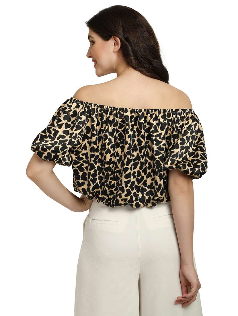 women's crop off shoulder top - 18286977 - Standard Image - 3