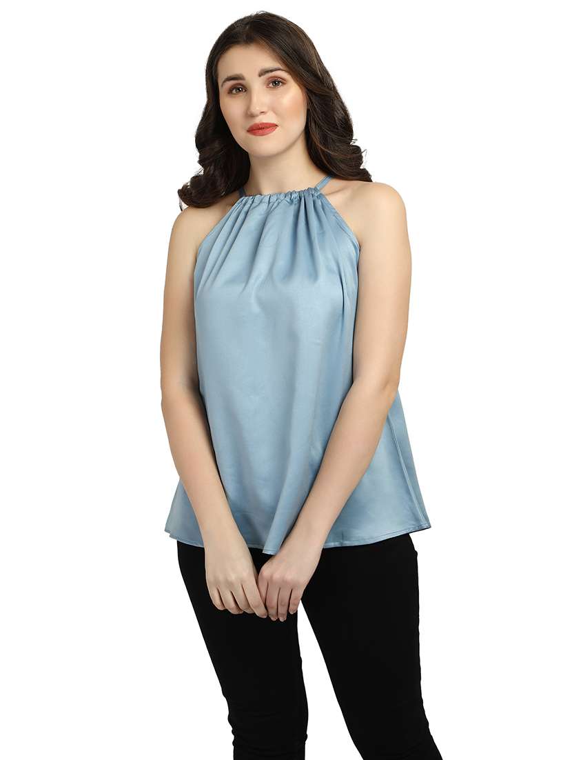 women's straight halter neck top