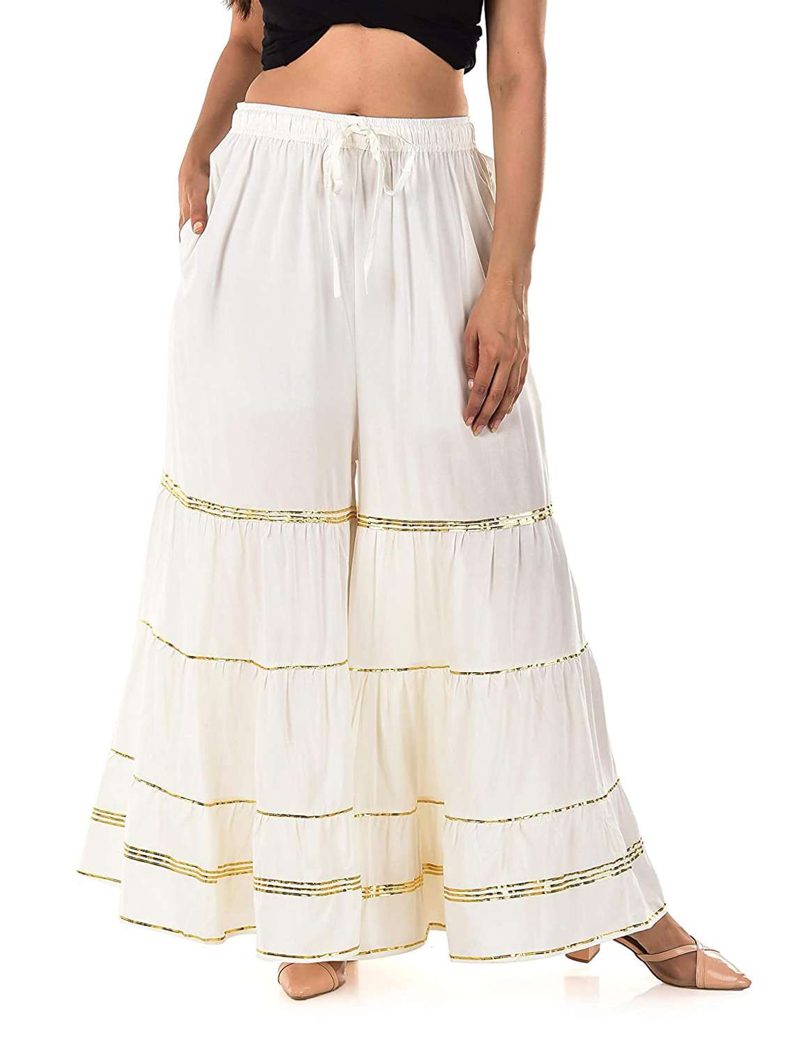 solid white sharara