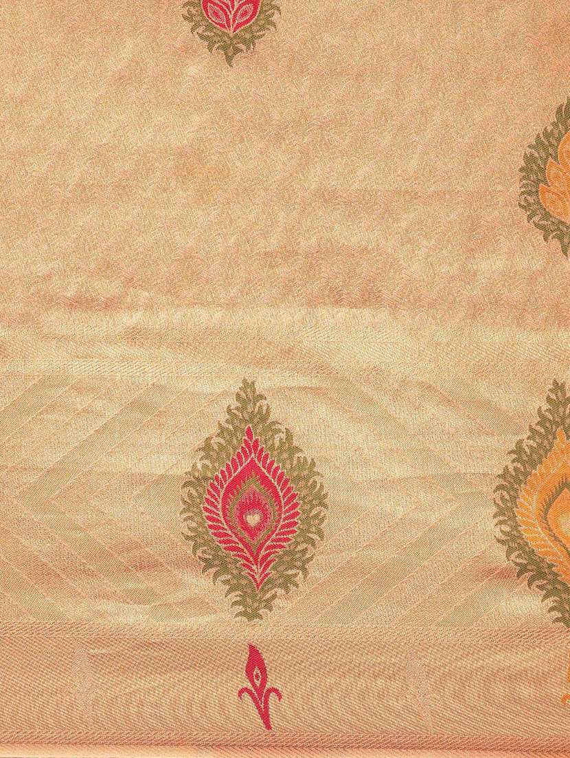 women's floral beige colored saree - 18287047 -  Standard Image - 5