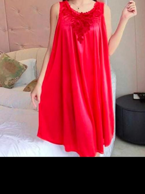 red cotton nightwear set - 18287439 - Standard Image - 0