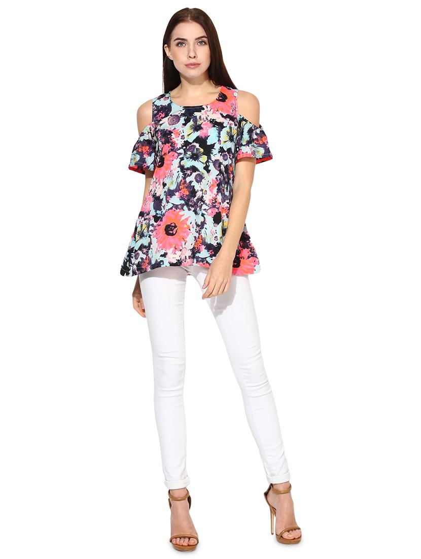 women's a line round neck top - 18287719 - Standard Image - 3