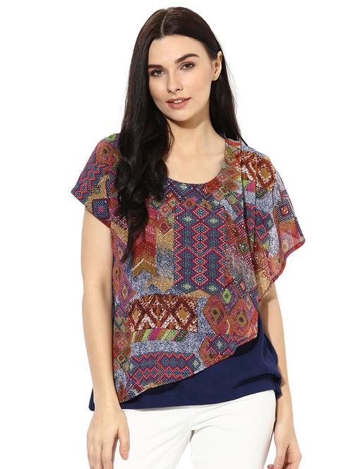 women's layered round neck top - 18287720 -  Standard Image - 0