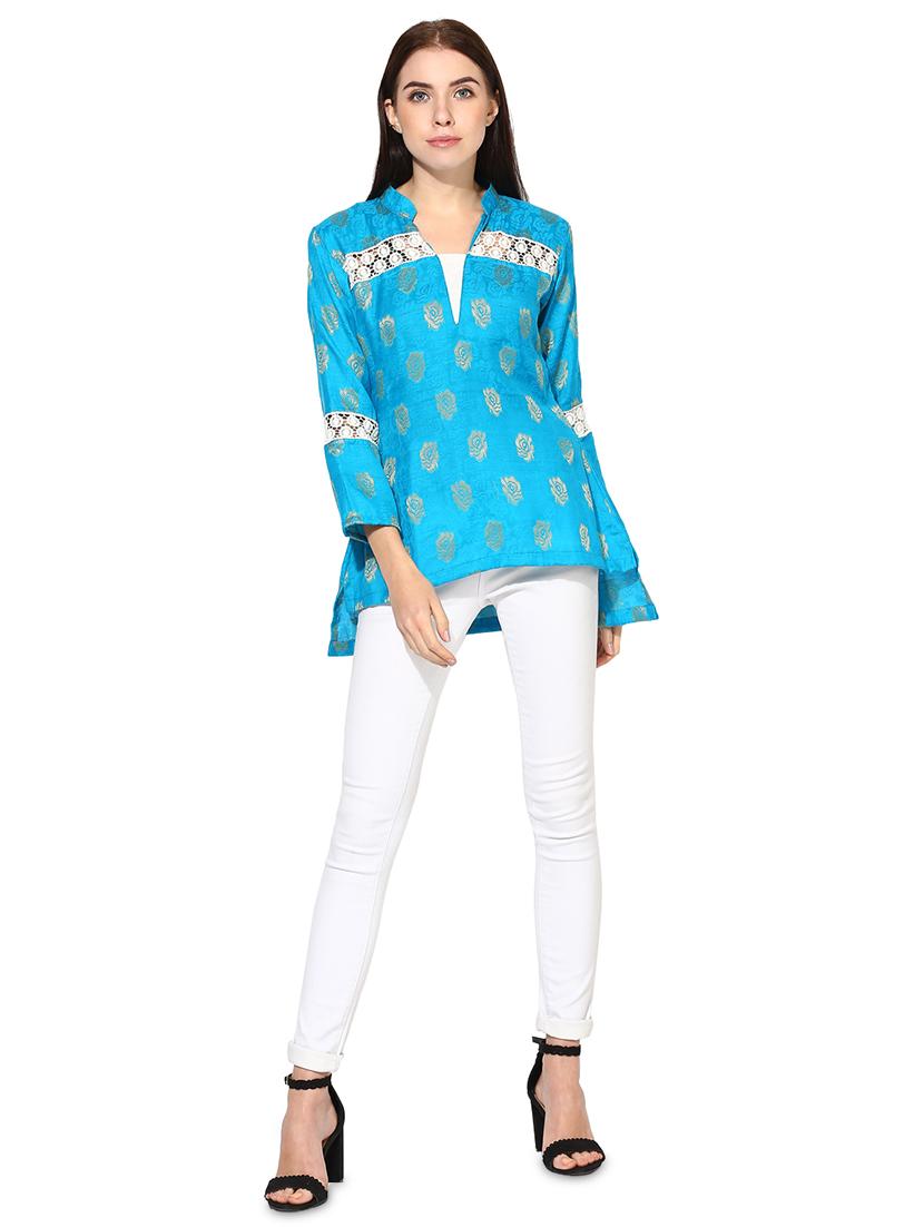 women's asymmetric v neck top - 18287724 - Standard Image - 3