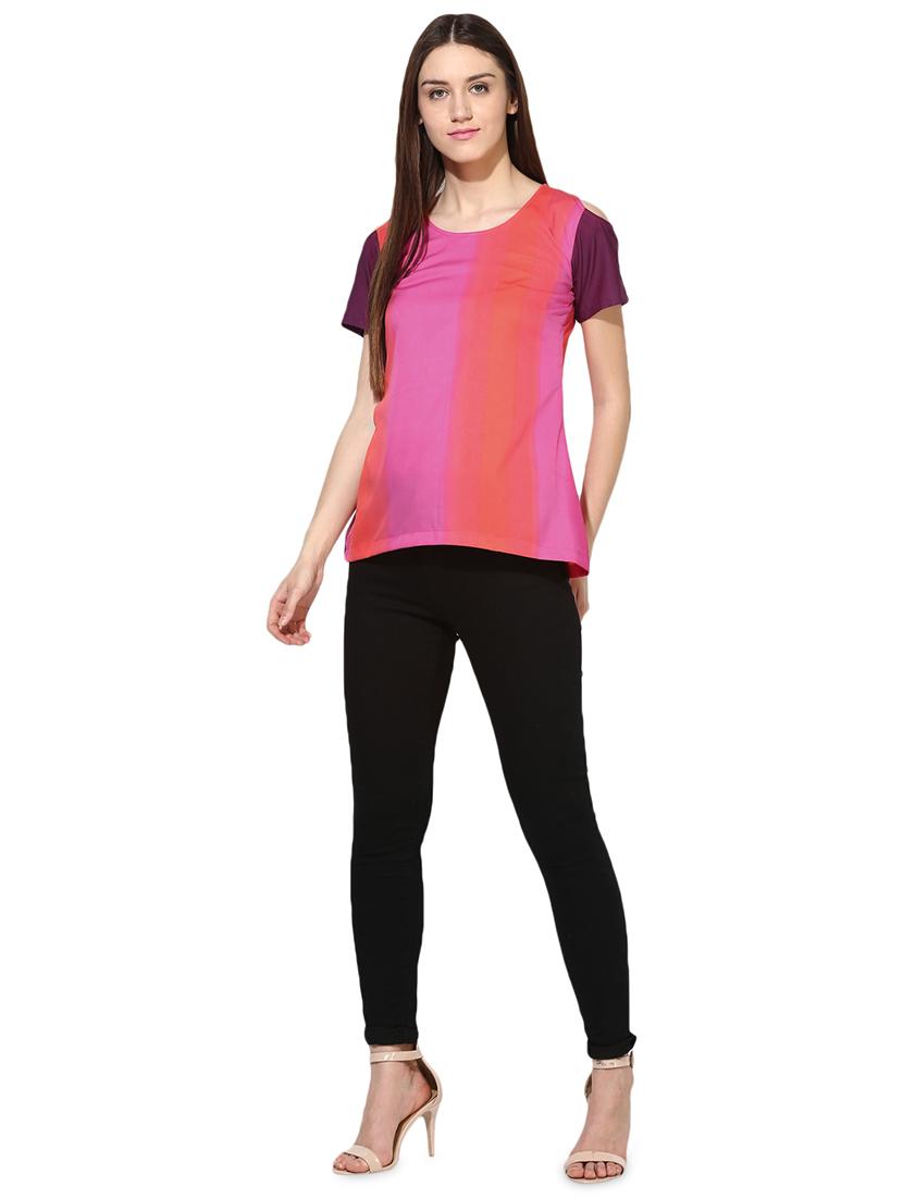 women's a line round neck top - 18287725 - Standard Image - 3