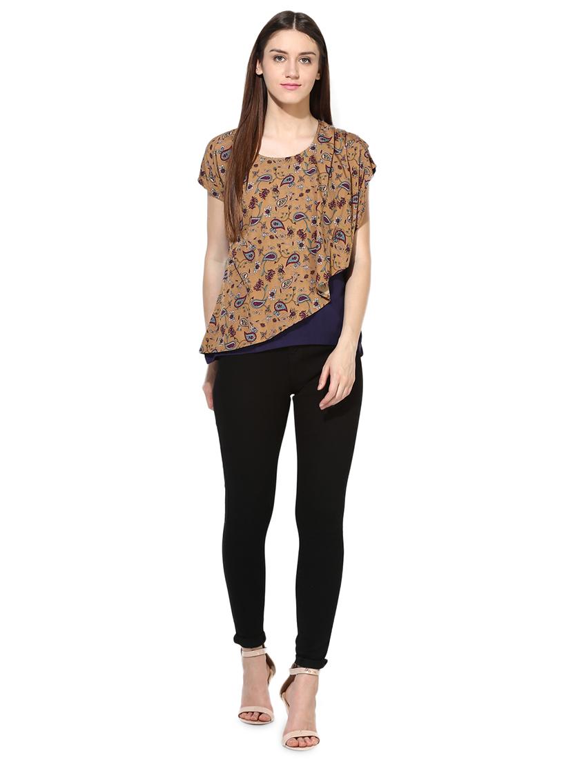 women's straight round neck top - 18287732 - Standard Image - 3