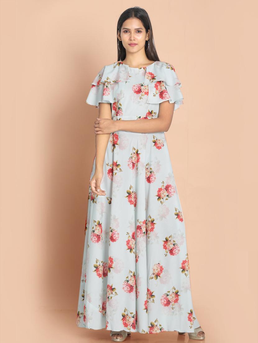 green printed a-line ethnic dress - 18287762 - Zoom Image - 0