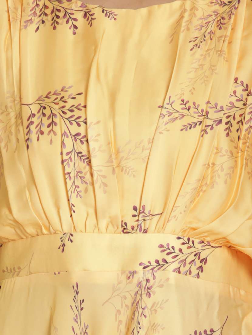 yellow printed a-line ethnic dress - 18287764 -  Standard Image - 3