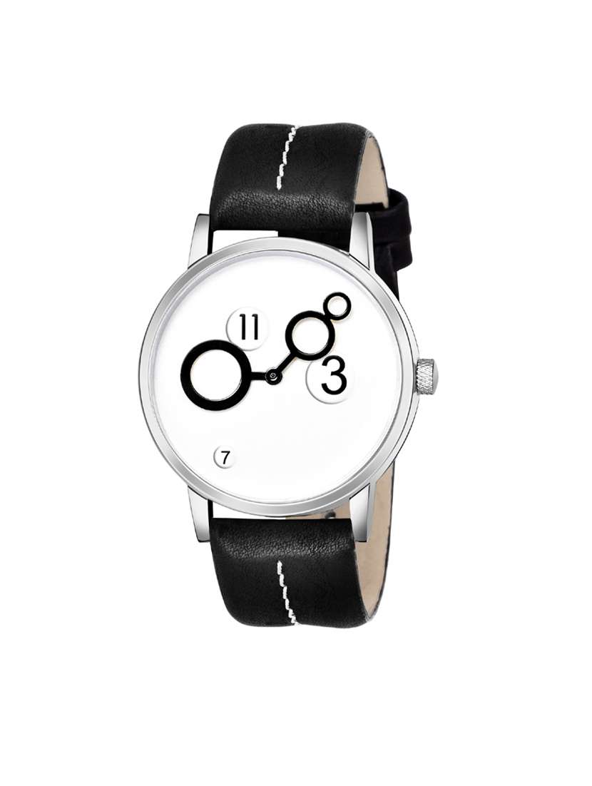 mt-10 black  watch with genuine leather strap for boys