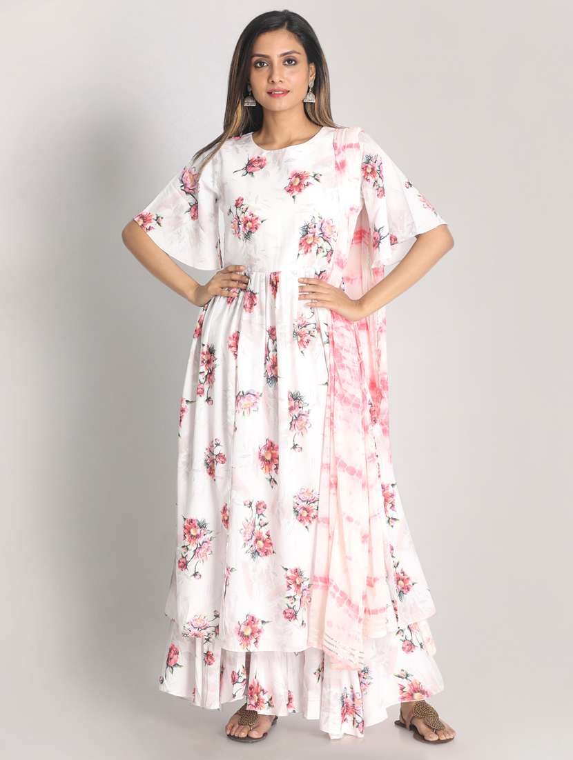 white kurta pant dupatta set