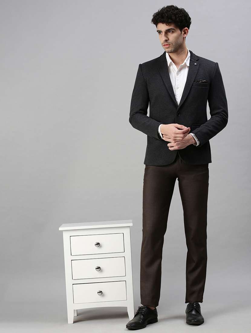 black solid single breasted casual blazer - 18289553 -  Standard Image - 3