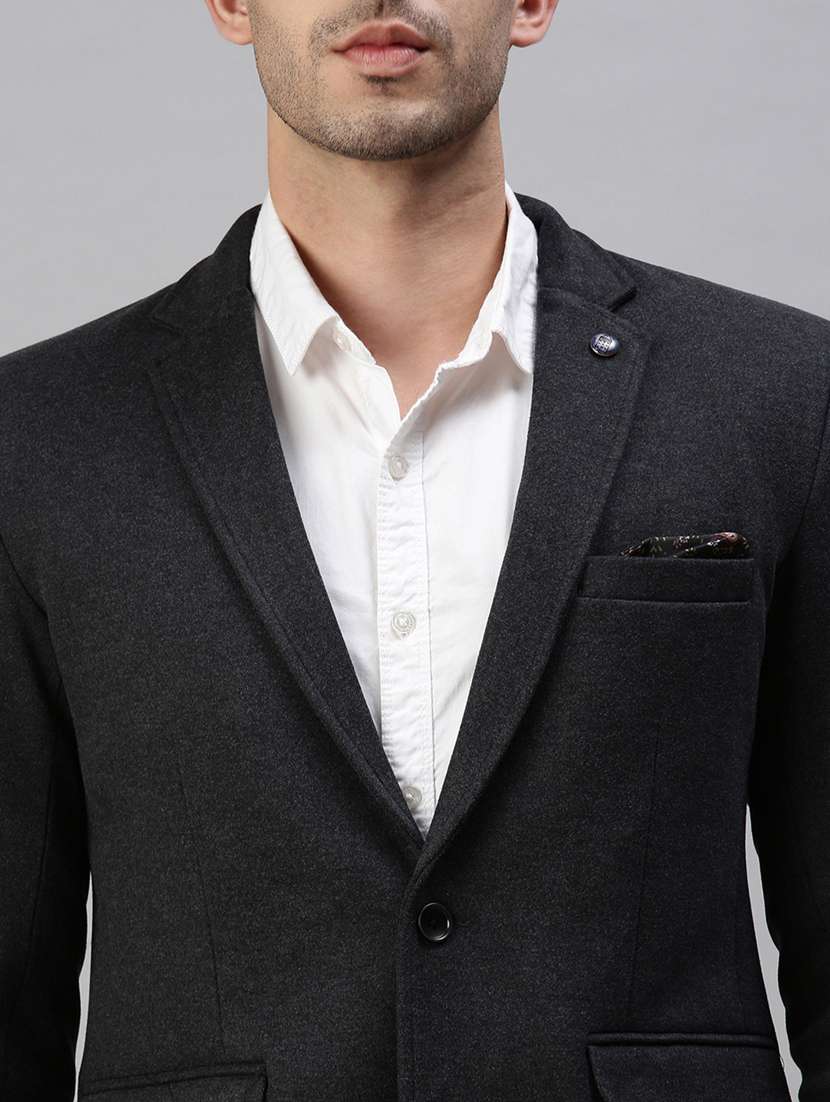 black solid single breasted casual blazer - 18289553 -  Standard Image - 5