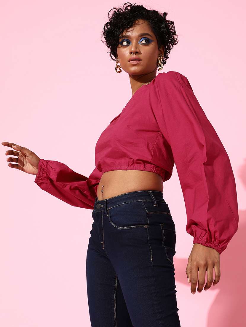 women's crop square neck top