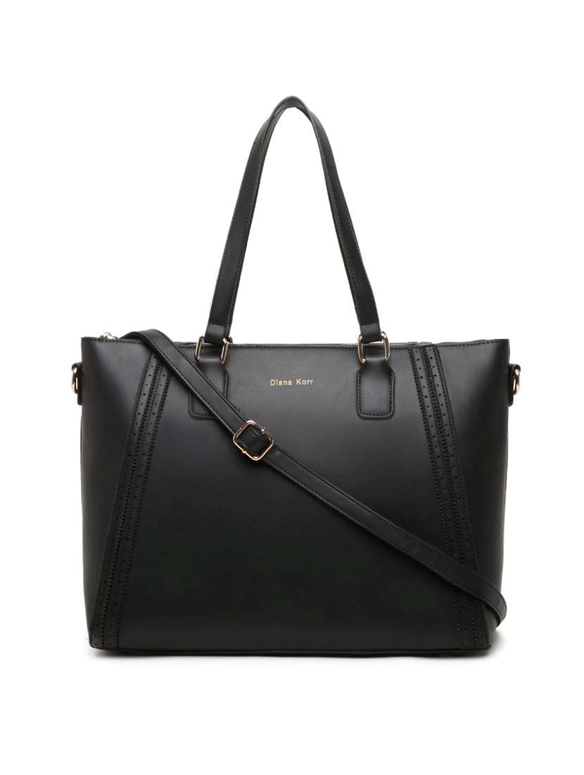 black solid regular tote