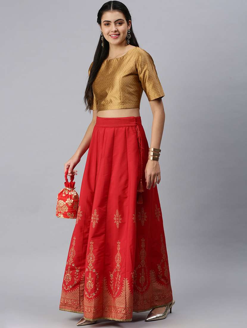 gold self designed blouse - 18290418 -  Standard Image - 3