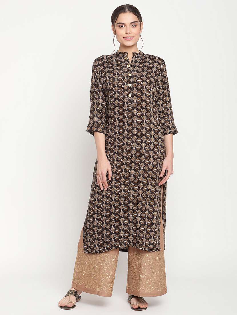 black rayon kurta palazzo  set