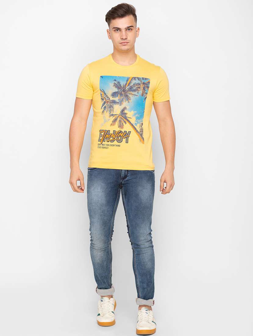 yellow front-prnted t-shirt - 18291510 -  Standard Image - 3