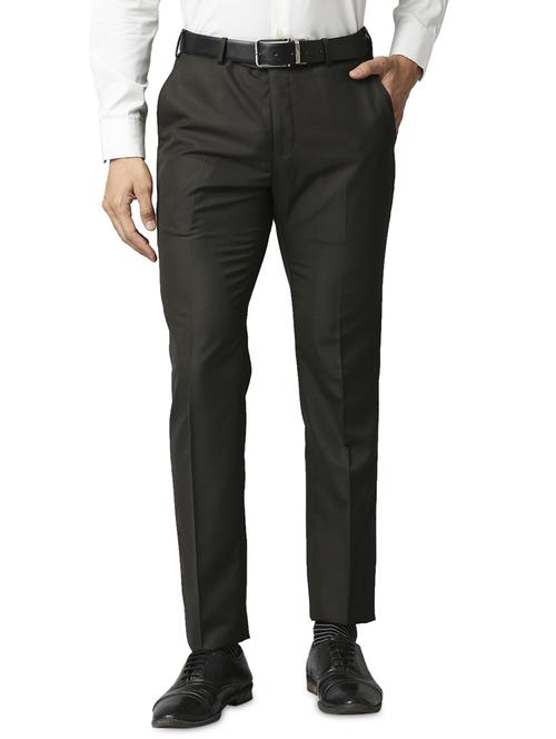 olive checkered formal trouser - 18291919 -  Standard Image - 0
