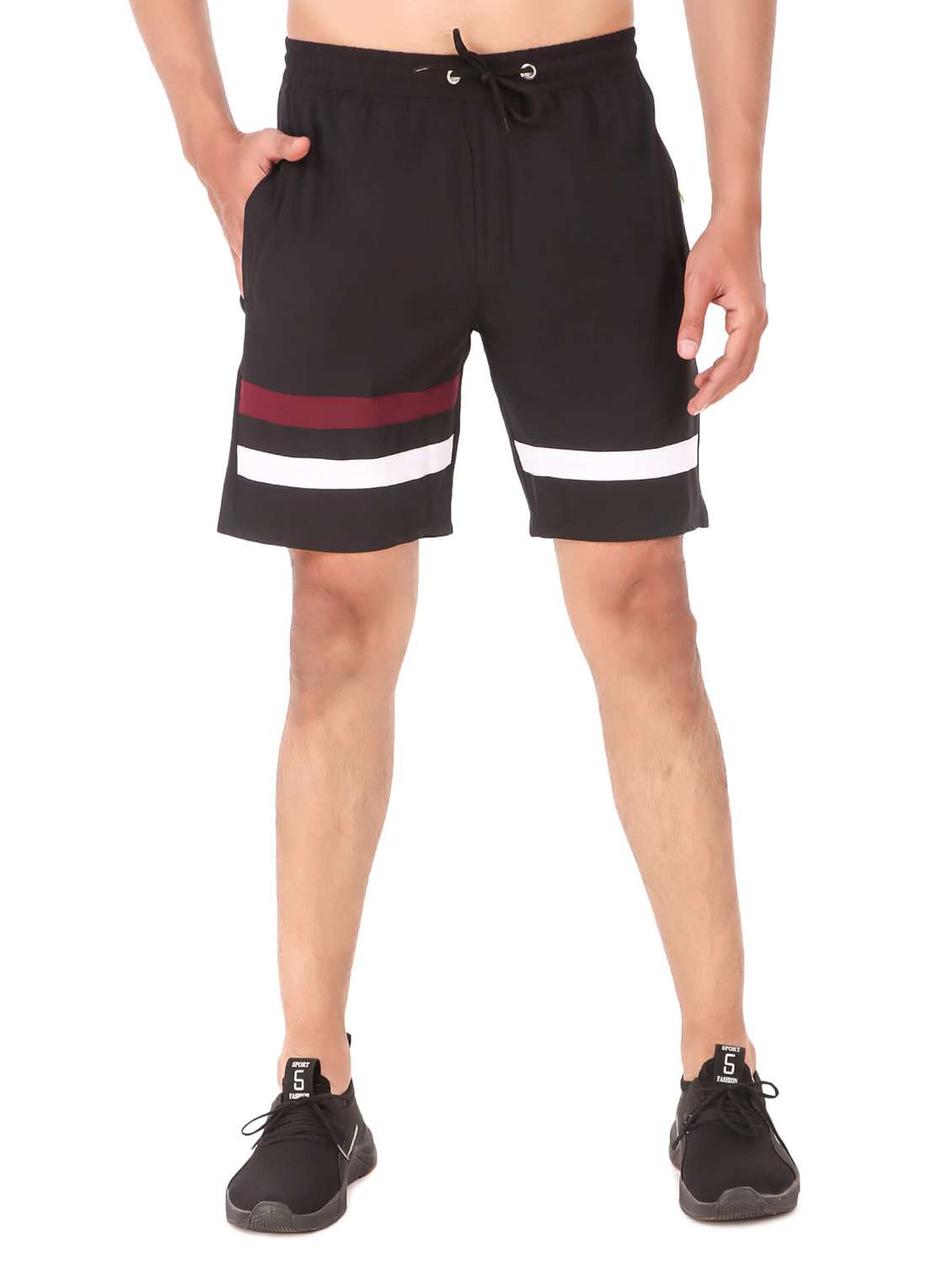 black color block short