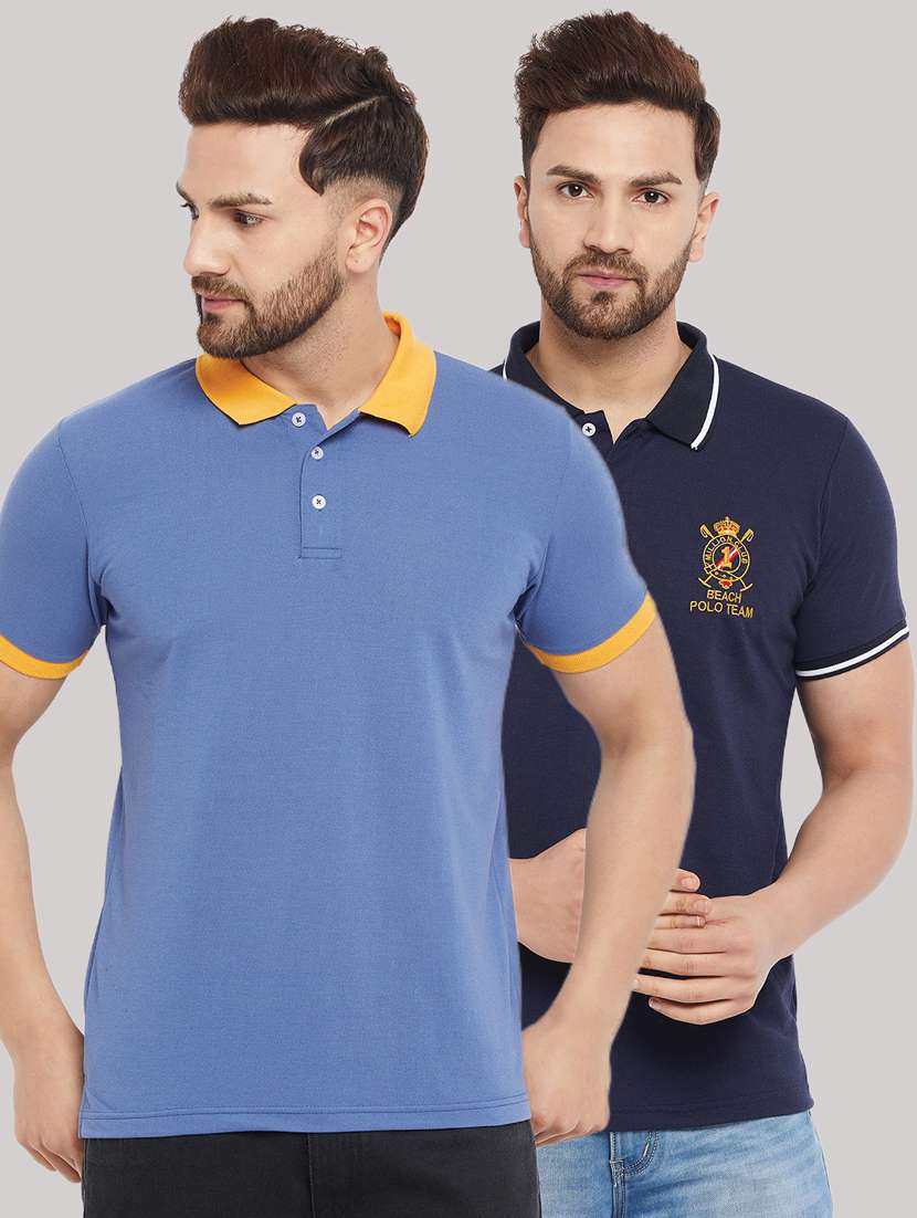 men set of 2 multicolored polo t-shirt