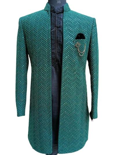 embroidered party wear sherwani  - 18292886 -  Standard Image - 0