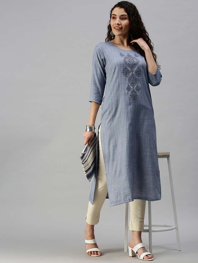 women's straight kurta - 18292897 -  Standard Image - 3