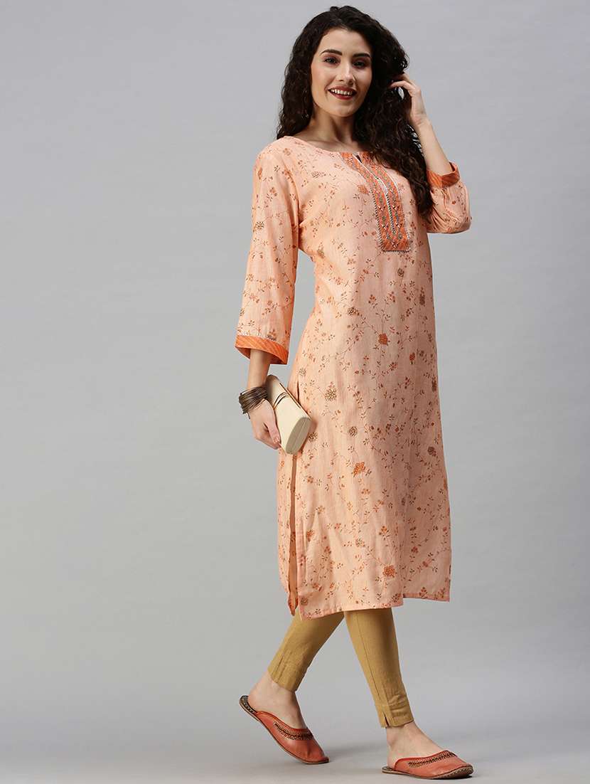 women's straight kurta - 18292985 - Standard Image - 3