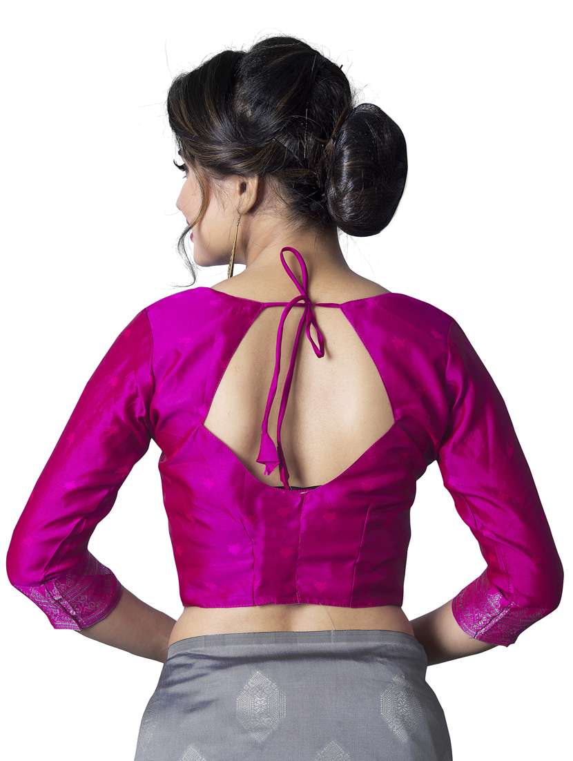 grey silk blend banarasi saree with blouse - 18293259 -  Standard Image - 3