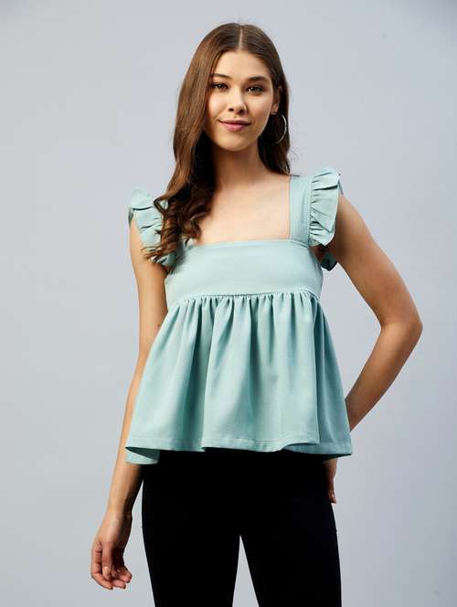 women's peplum square neck top - 18293738 -  Standard Image - 0