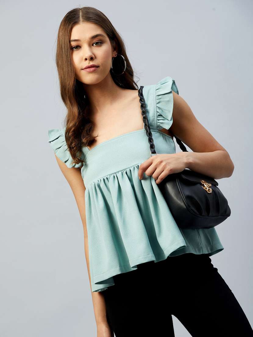 women's peplum square neck top - 18293738 -  Standard Image - 3