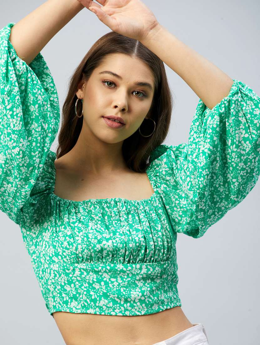 square neck floral top - 18293743 -  Standard Image - 3