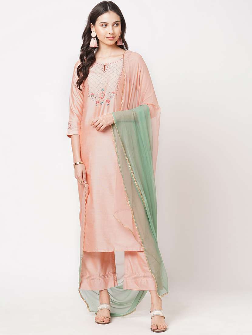 pink viscose suit  set