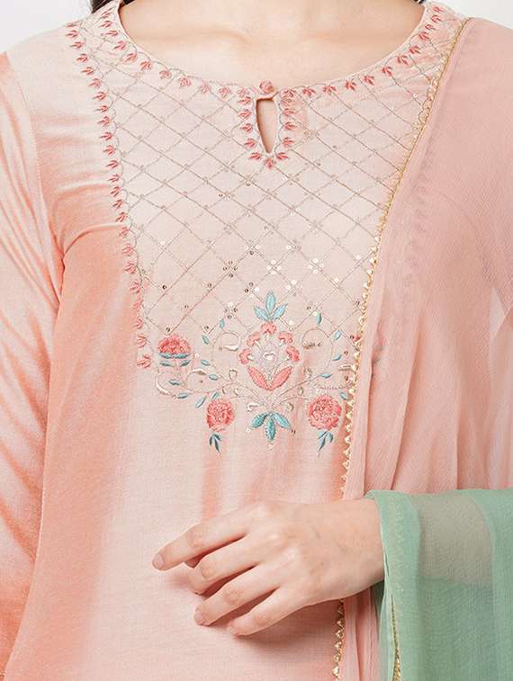 pink viscose suit  set - 18293775 -  Standard Image - 3