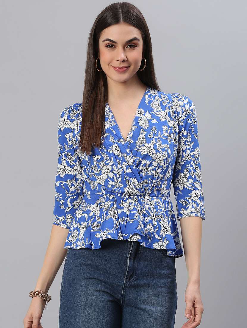 v-neck floral top - 18293793 -  Zoom Image - 0