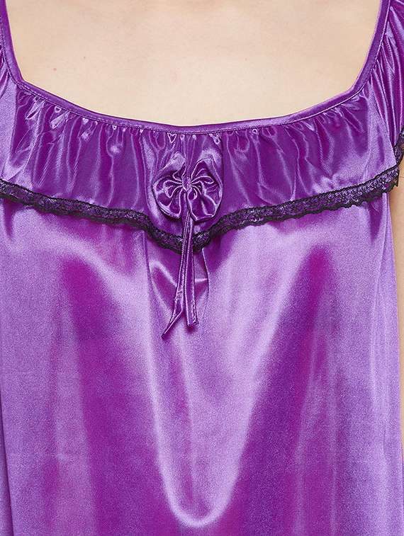 contrast detail solid sleepshirts - 18294240 - Standard Image - 3