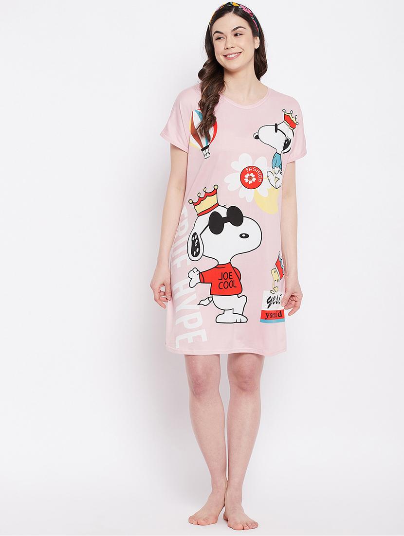 round neck printed sleepshirts - 18294258 - Standard Image - 3