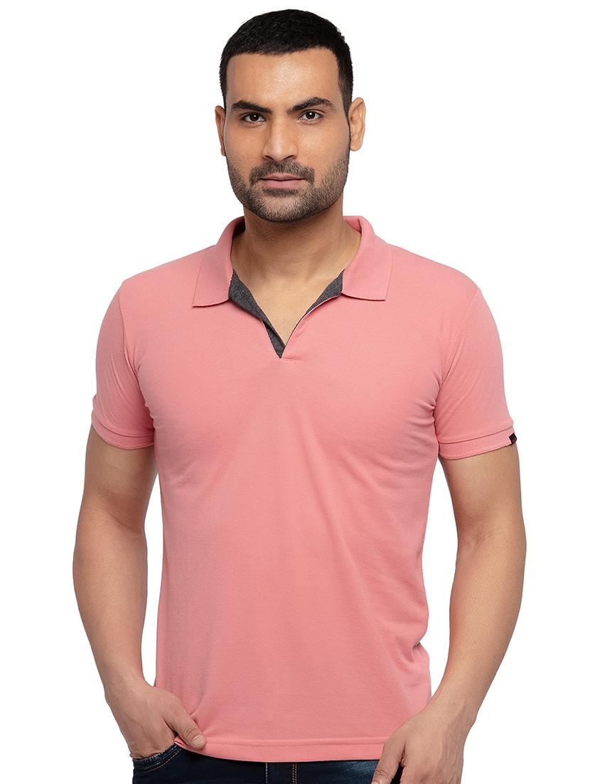 pink solid polo t-shirt - 18294286 -  Zoom Image - 0